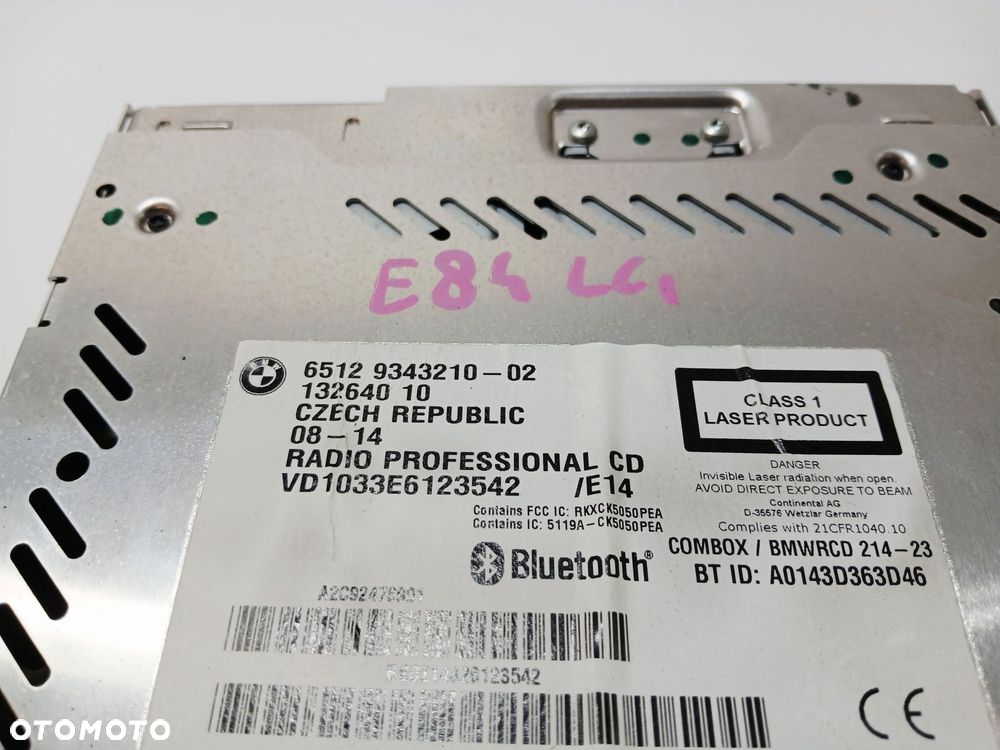 RADIO PROFESSIONAL BMW X1 E84  E60 E90 CI 9343210 (24235761) - 6
