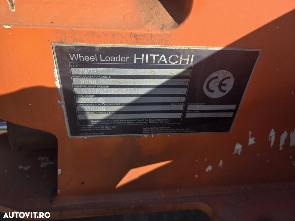 Hitachi ZW75-6, 2019, 2.745h, CUPA MULTIFUNCTIONALA 1mc, FURCI, CUPLA RAPIDA, ridica 2,4 tone la 3,2m, incarca 8x4 si  sem basculabila, Masa operationala 5tone, Anv 80% ok, motor 75CP, produs in Germania, posibilitate leasing 3 ani-PROMOTIE 29.900 EUR+Tva - 14