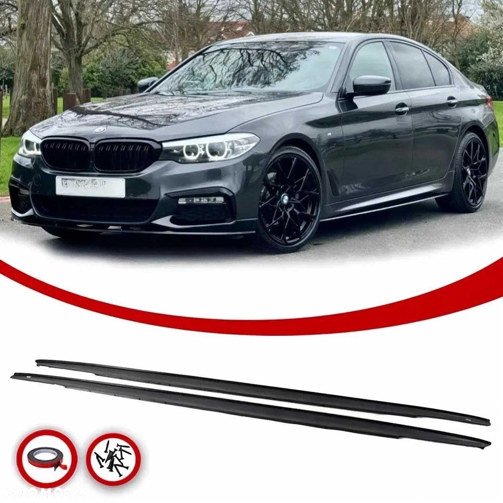Boczne Dokładki Progów BMW G30 G31 M-PAKIET Podproża CZARNY POŁYSK