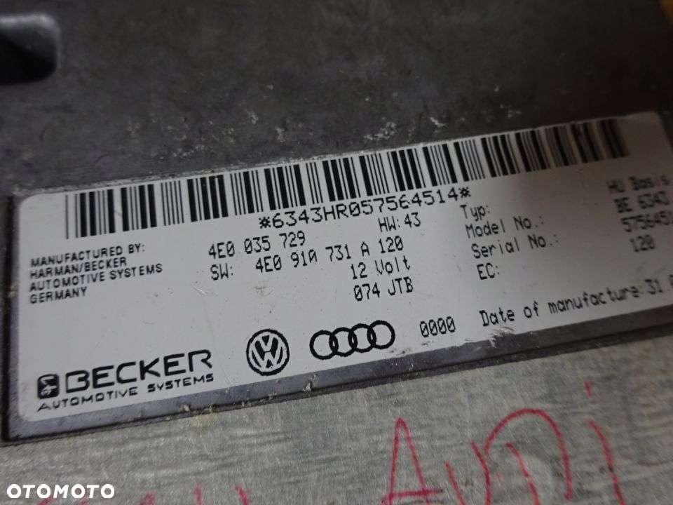 MODUŁ STEROWNIK AUDI A6 MMI INTERFACE 4E0035729 - 2