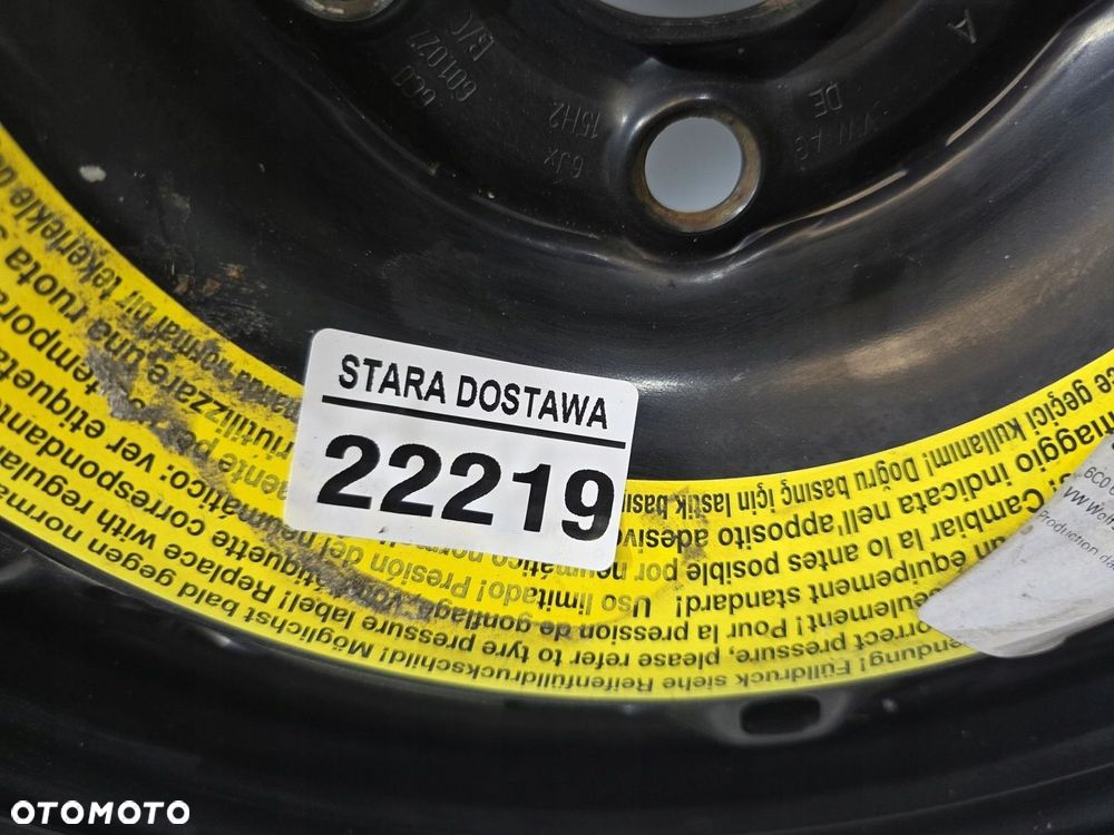 KOŁO ZAPASOWE ZAPAS FELGA IBIZA POLO V FABIA III 185/60/R15 6C0601027B/C - 7