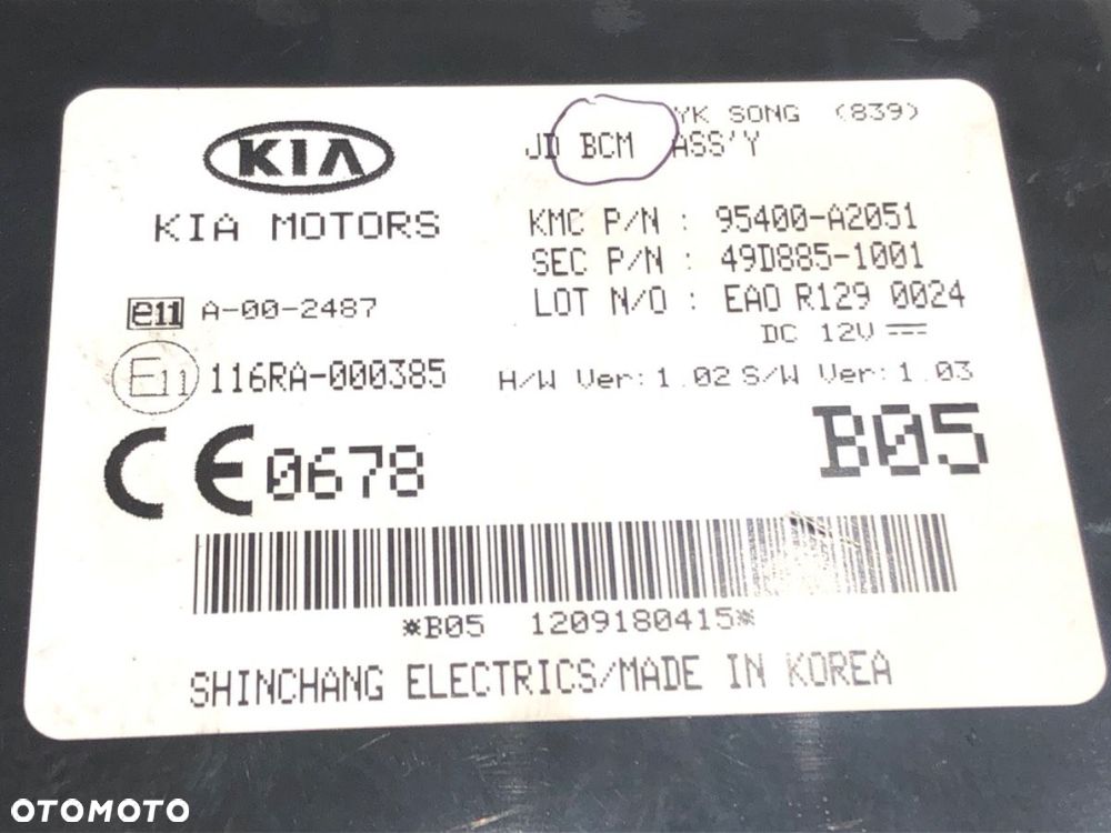 MODUŁ BCM  KIA CEE'D (JD) 2012 - 2018 1.6 CRDi 128 94 kW [128 KM] olej napędowy 2012 - 2018 - 4