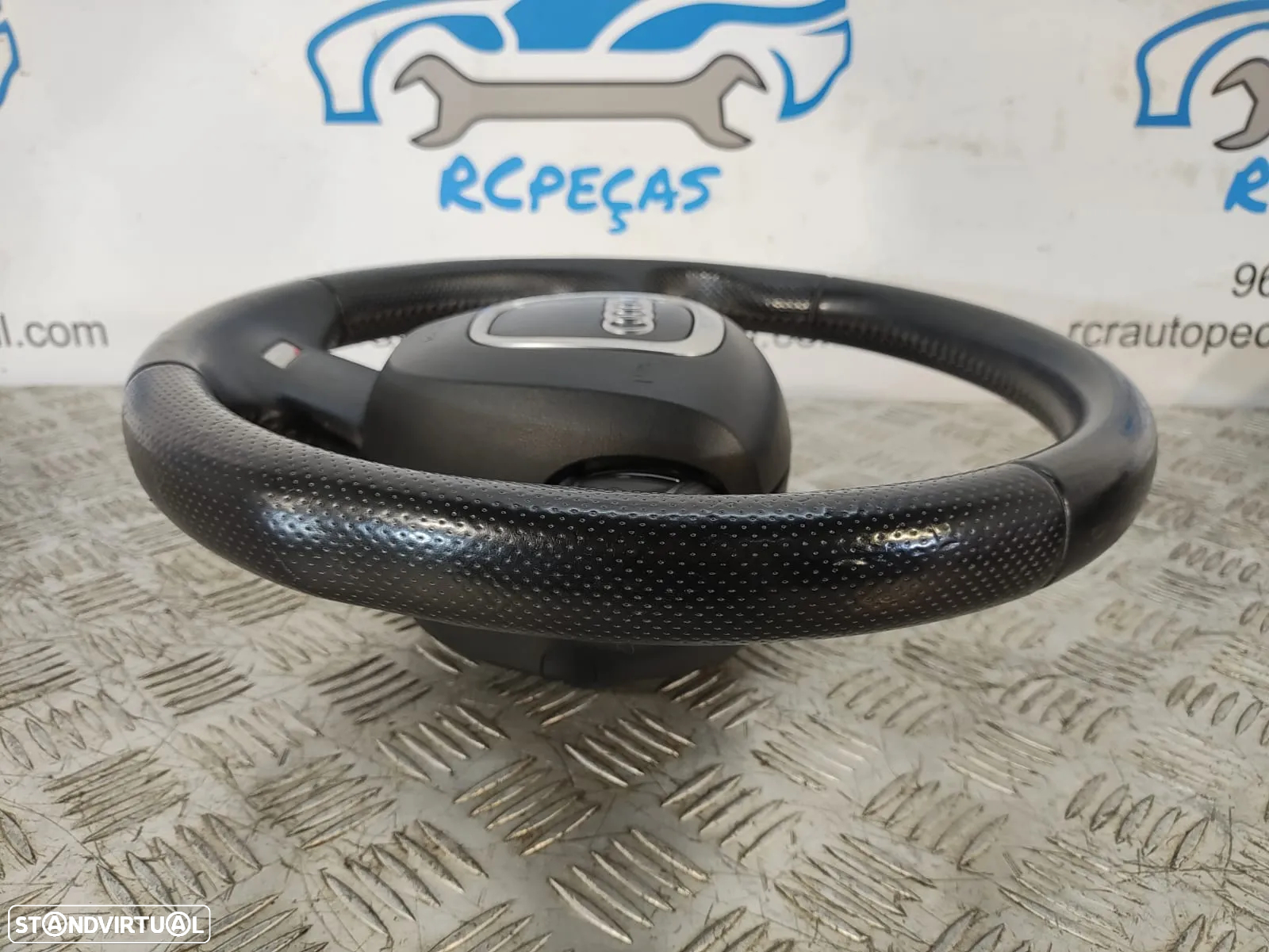 VOLANTE GUIADOR COMPLETO ORIGINAL AUDI A3 8P 8P1 A3 8PA SPORTBACK A4 B7 SLINE PELE PERFURADA AIRBAG COMANDOS MULTIFUNÇÕES - 5