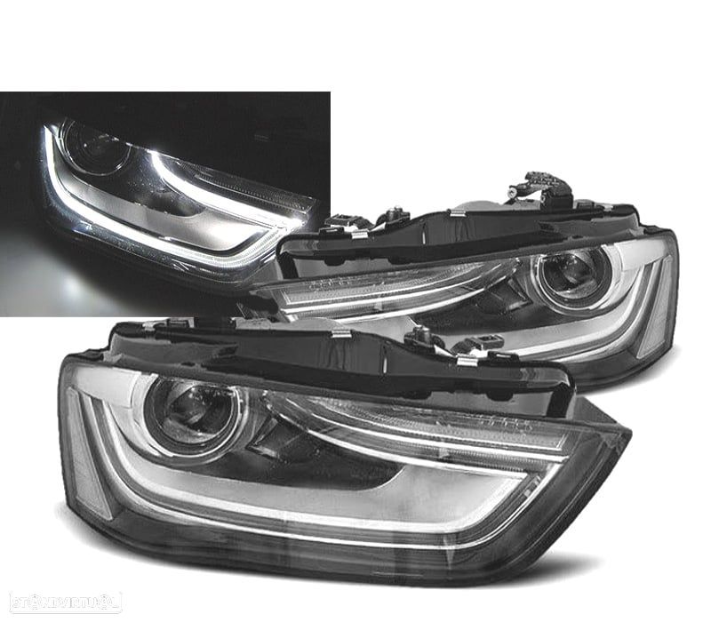FARÓIS TRU DRL BLACK EDITTION PARA AUDI A4 B8 12-15 - 1