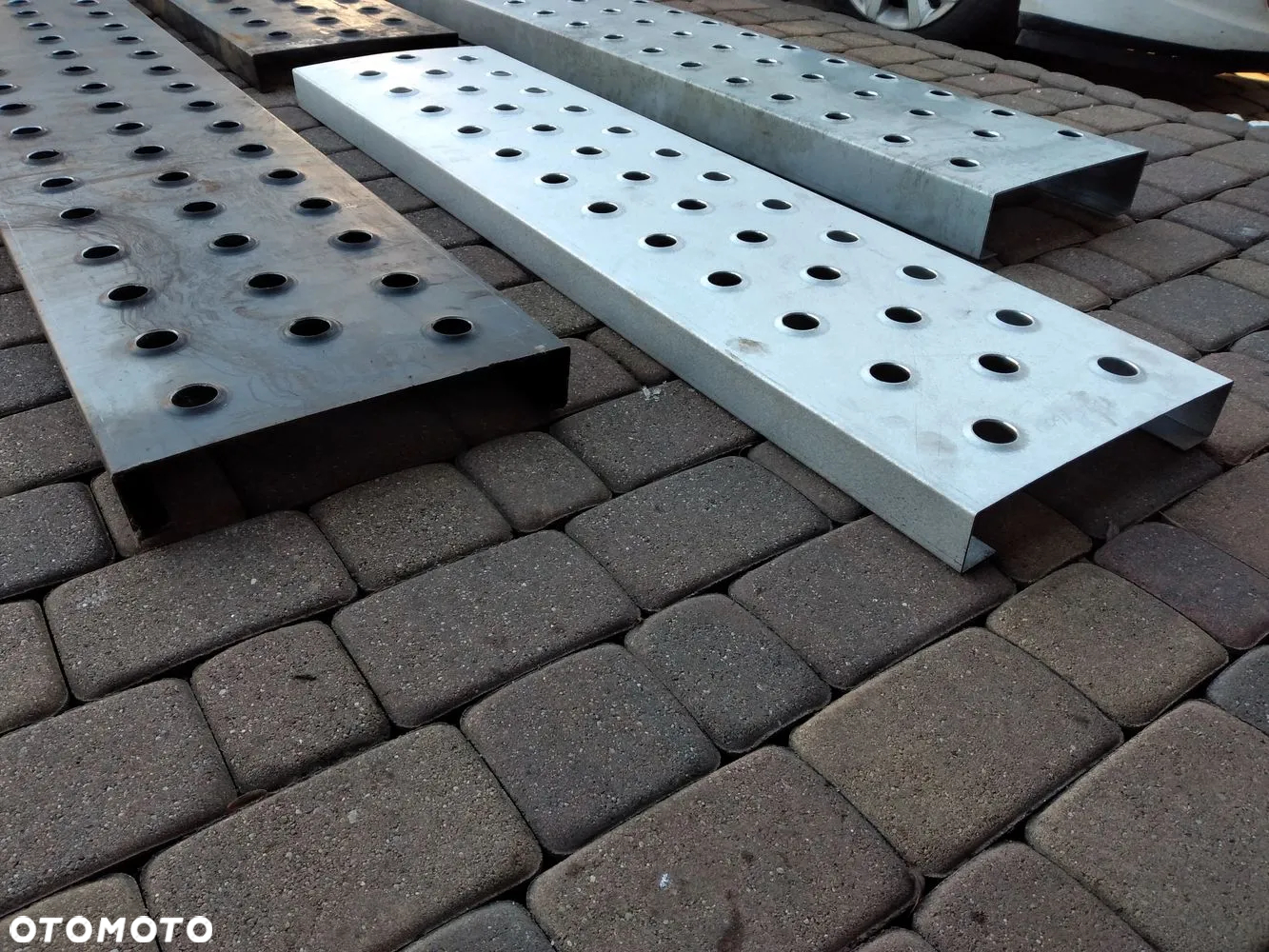 Rynna ocynk lub czarna nieocynkowana blacha lohr do budowy trap trapy wjazdów podjazdów najazdów panel poprzeczny laweta pomoc drogowa najazd - 9