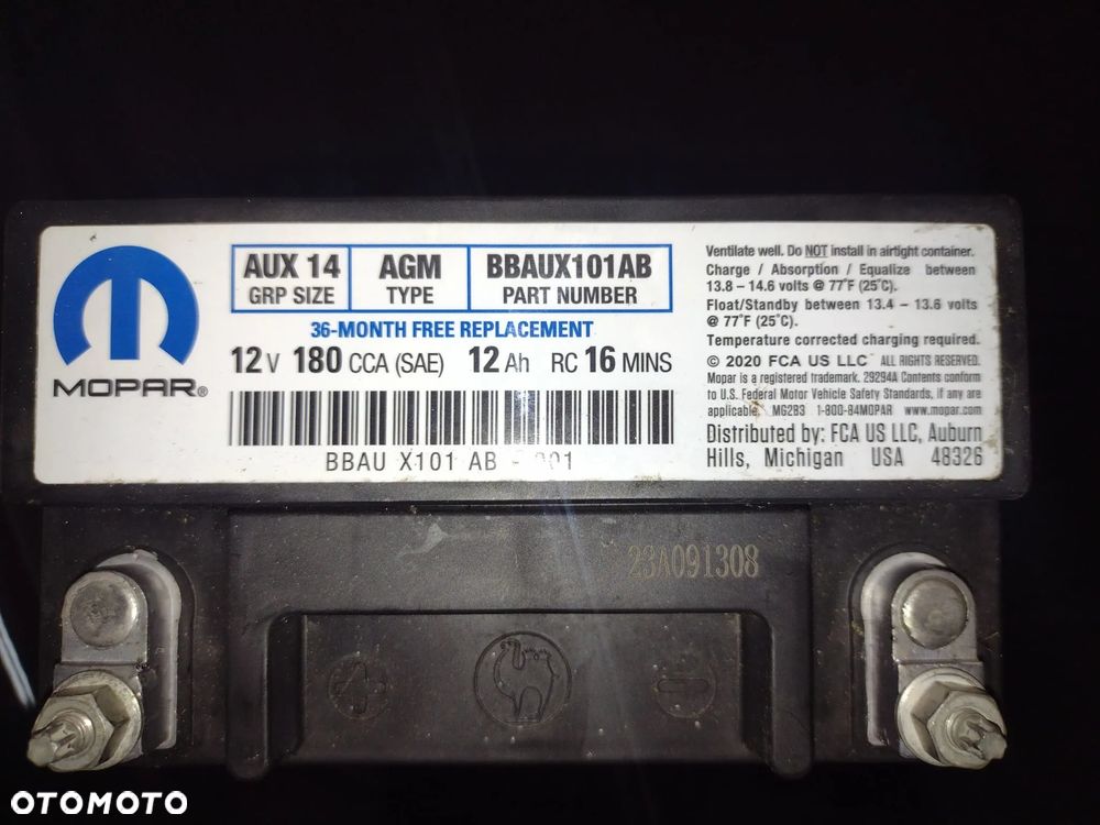 JEEP WRANGLER JL AKUMULATOR DODATKOWY 12V 12AH - 4