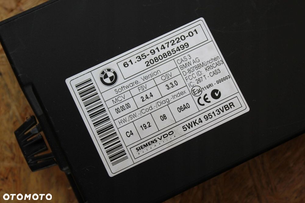 Zestaw startowy komputer sterownik CAS BMW n54 335i 535i 306KM 7586933 - 4