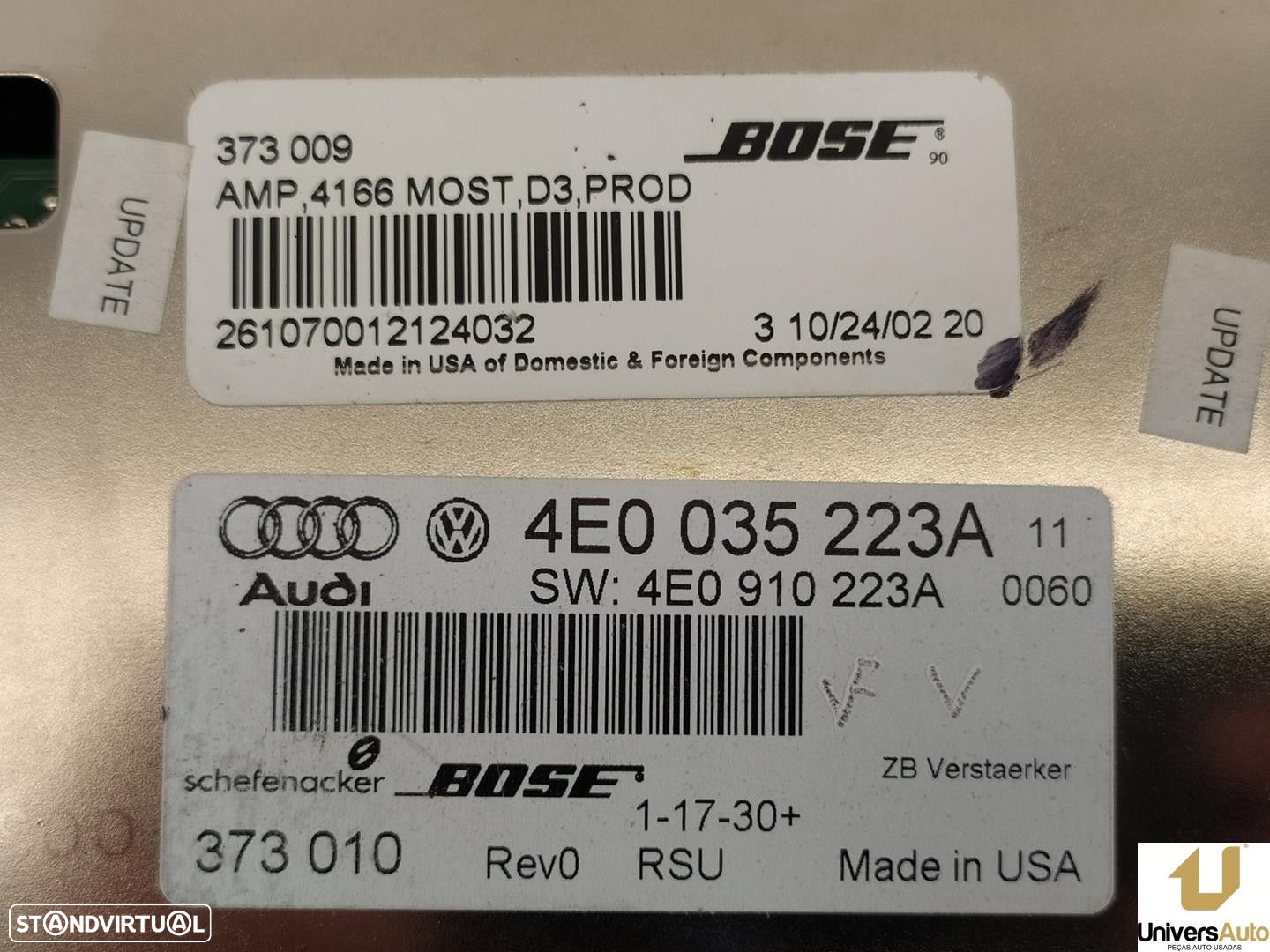 SISTEMA AUDIO / RADIO CD AUDI A8 2002 -4E0035223A - 2