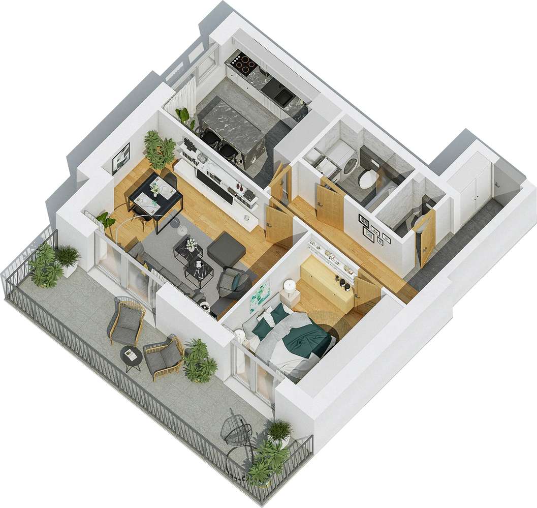 2-pokojowe mieszkanie | 56 m2 | Balkon - Pełny obrazek: 3/26