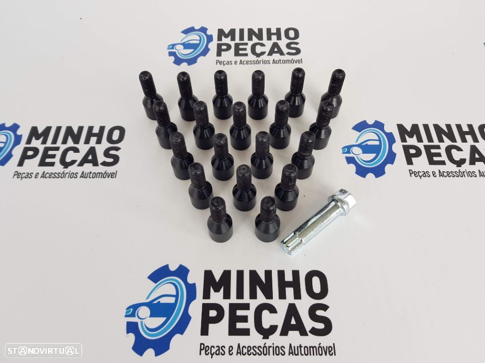 Pernos Aperto Interior Curtos Pretos M12x1.50 - 2