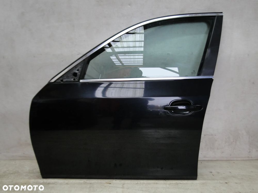 BMW 5 E60 E61 DRZWI LEWE PRZÓD PRZEDNIE SCHWARZ 2 KOMPLETNE - 1