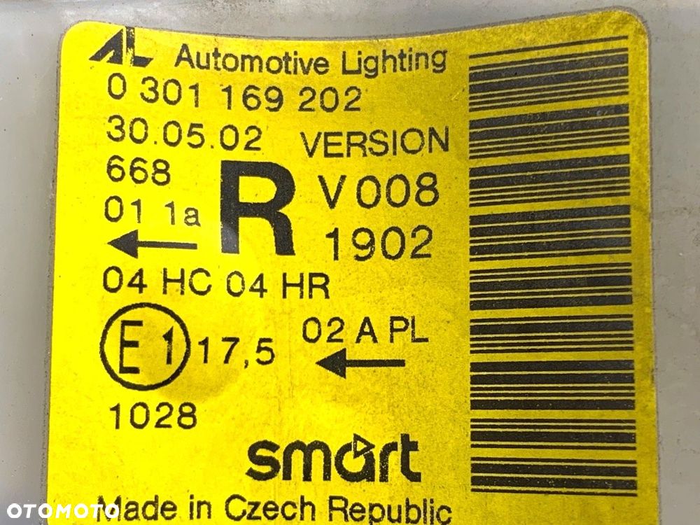 REFLEKTOR PRAWY PRZÓD  SMART FORTWO coupe (450) 2004 - 2007 0.8 CDI (450.300, 450.301, 450.302, - 11
