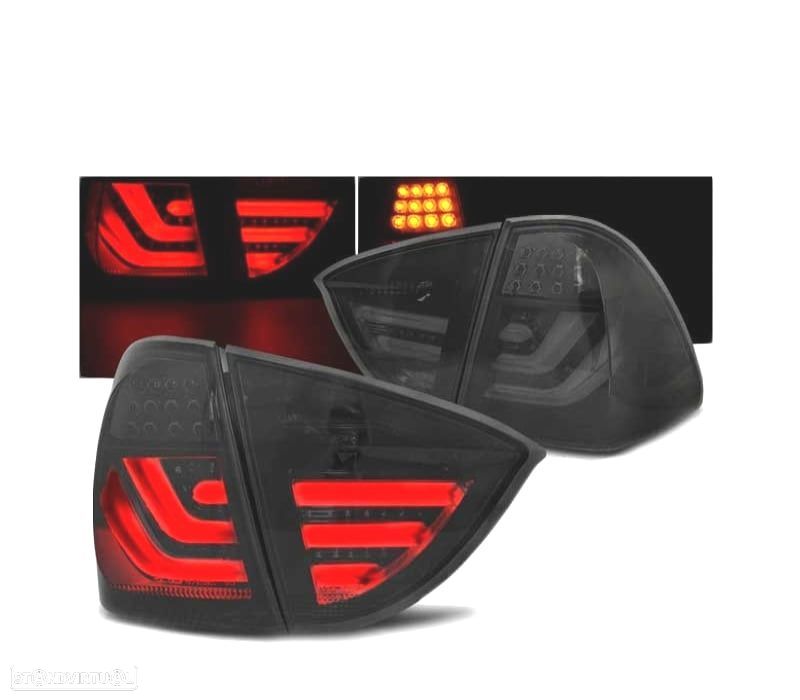 FAROLINS TRASEIROS LED PARA BMW E91 05-08 BLACK SMOKED PRETO FUMADO ESCURECIDO - 1