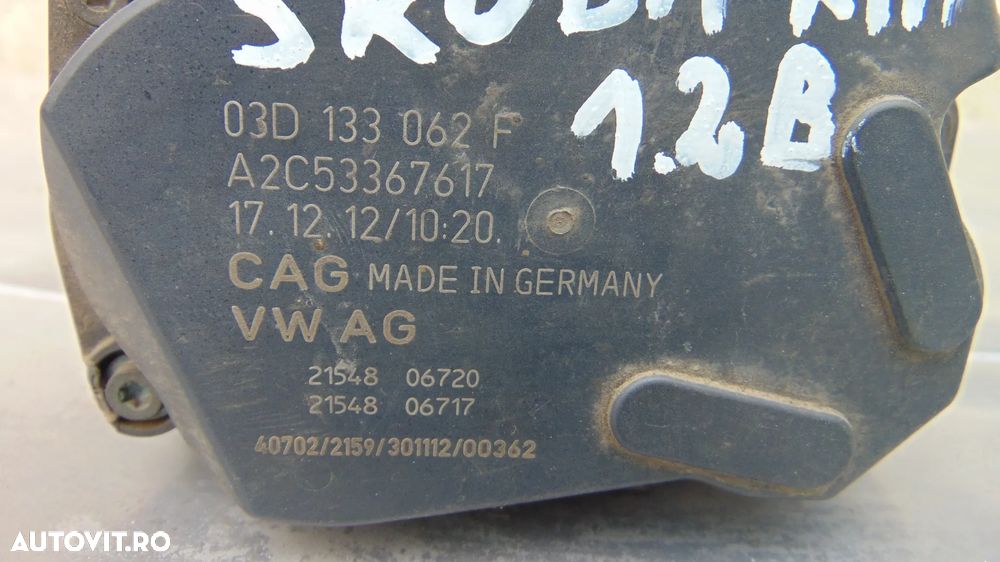Clapeta acceleratie Skoda Rapid/Polo/Ibita/Fabia 1.2 benzina CGP an 2014 COD 03D133062F - 3