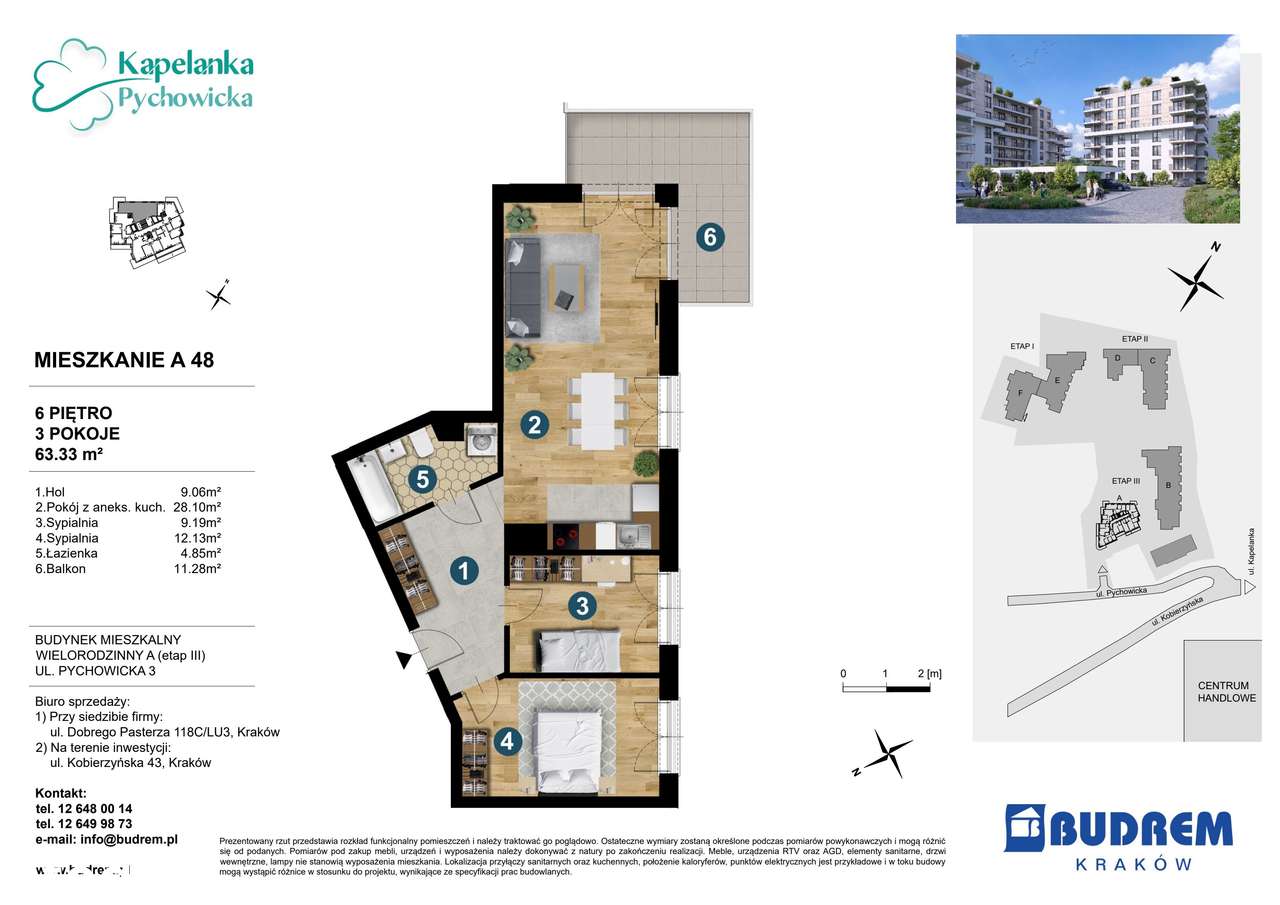 3-pokojowe mieszkanie 63m2 + balkon Bezpośrednio - Pełny obrazek: 2/24