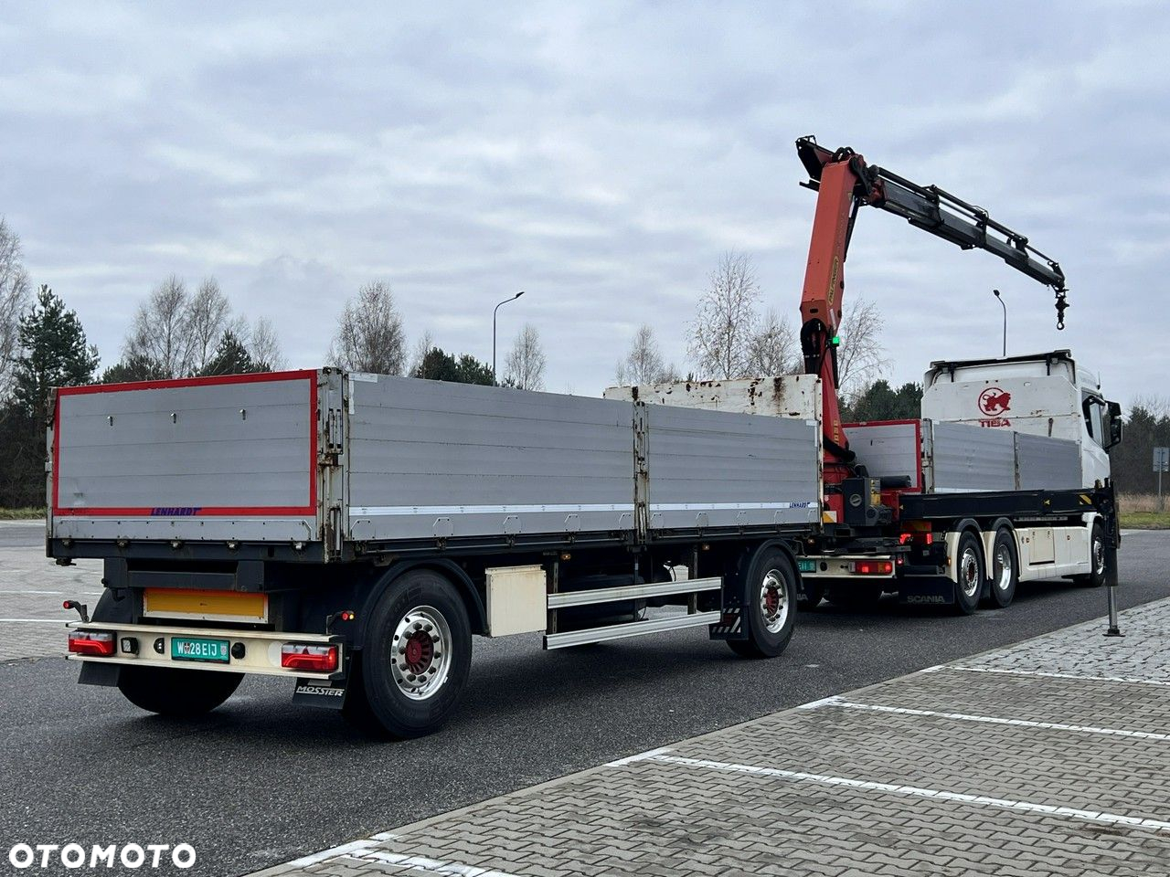 Scania s730 zestaw z przyczepa 2017/18 v8 palfinger dźwig z hds 6x2/4 - 8