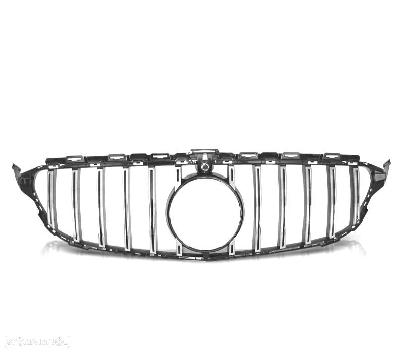 GRELHA MERCEDES CLASSE C W205 18-21 LOOK GTR PRETO CROMADO - 5