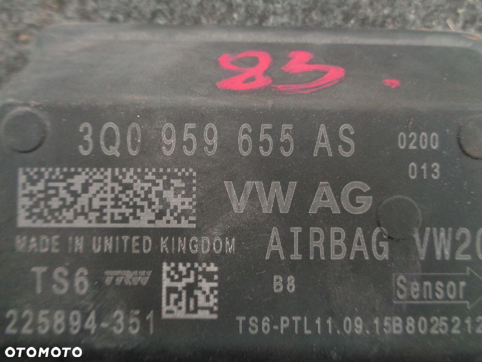 SKODA OCTAVIA III MODUŁ SENSOR PODUSZEK AIRBAG 3Q0959655AS - 2