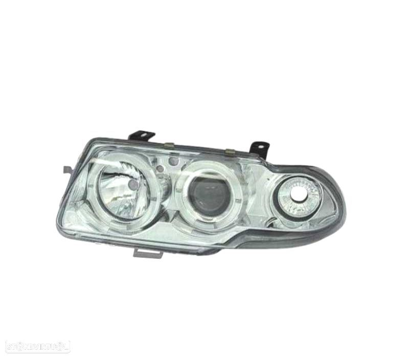 FARÓIS OPEL ASTRA F ANGEL EYES 95- FUNDO CROMADO - 3