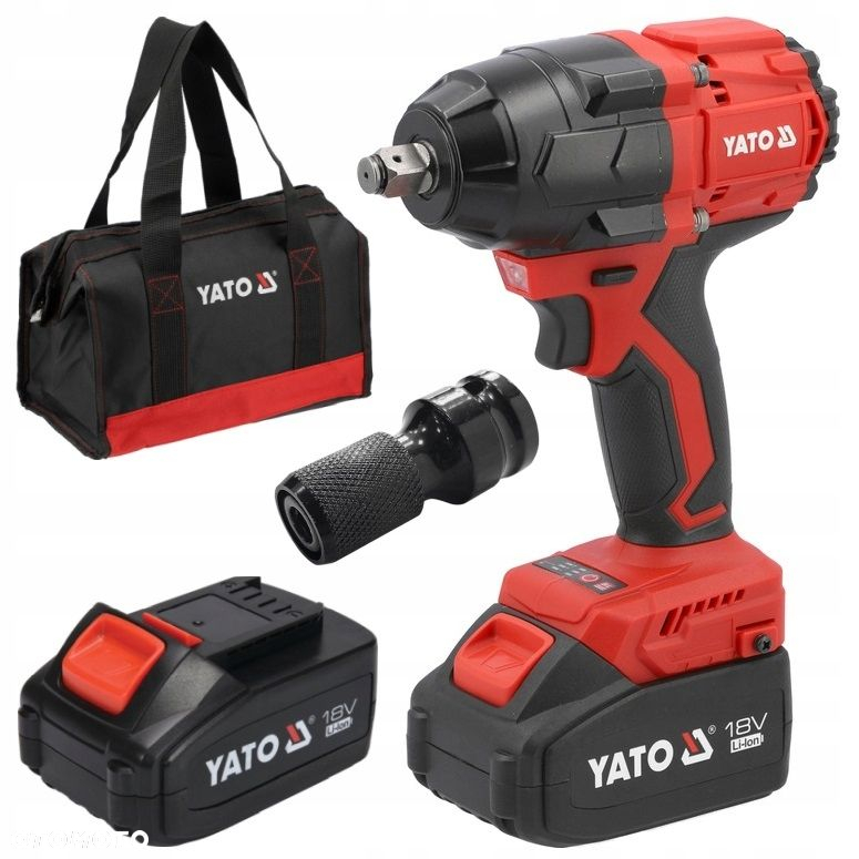 YATO KLUCZ UDAROWY AKUMUL. BEZSZCZOTKOWY 18V 800NM  2x4Ah  TORBA ADAPTER - 14