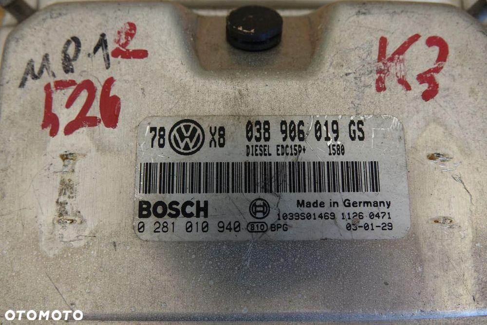 STEROWNIK SILNIKA ECU KOMPUTER VOLKSWAGEN PASSAT B5 FL 1.9 TDI  038906019GS - 2