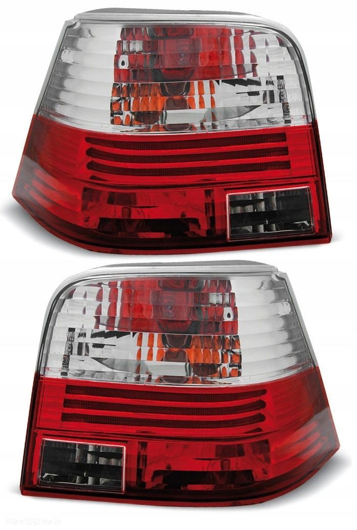 Lampy tylne kpl Tuning Clear Red White VW Golf IV 4 1j 1998-2003 hatchback - 1
