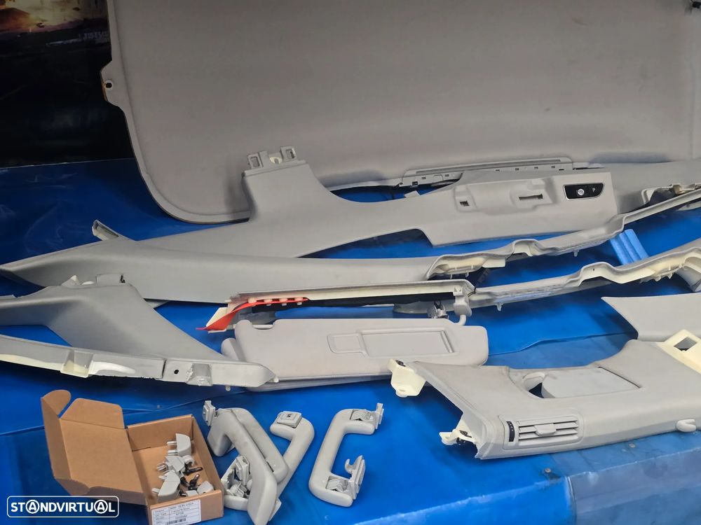 Forra tejadilho interior pilares palas sol kit completo para audi a8 d4 4h0 2011+ - 4
