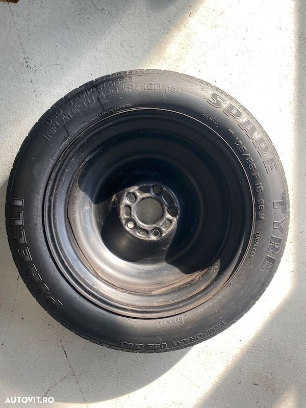 Roata de rezerva cu cheie si carlig de tractare VOLVO V40 S60 V60 125/85/R16 300776645 - 4