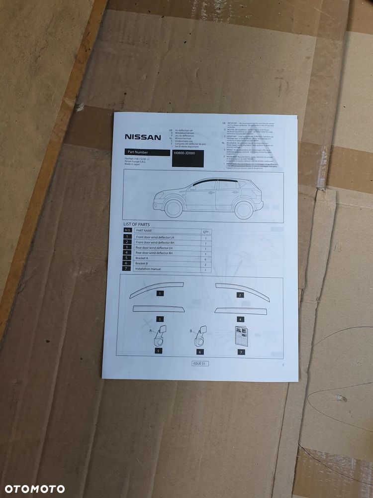 Owiewka Owiewki drzwi szyb Nissan Qashqai I J10 H0800-JD000 Komplet - 2