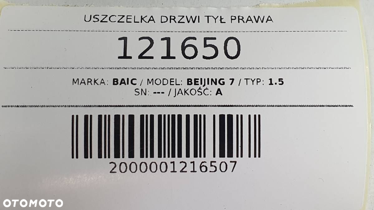 USZCZELKA DRZWI TYŁ PRAWA BAIC BEIJING X75 7 2024 - 4