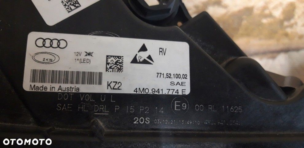 audi q7 4m0 941 033b/34b full led ameryka usa kompletne z modułami - 7