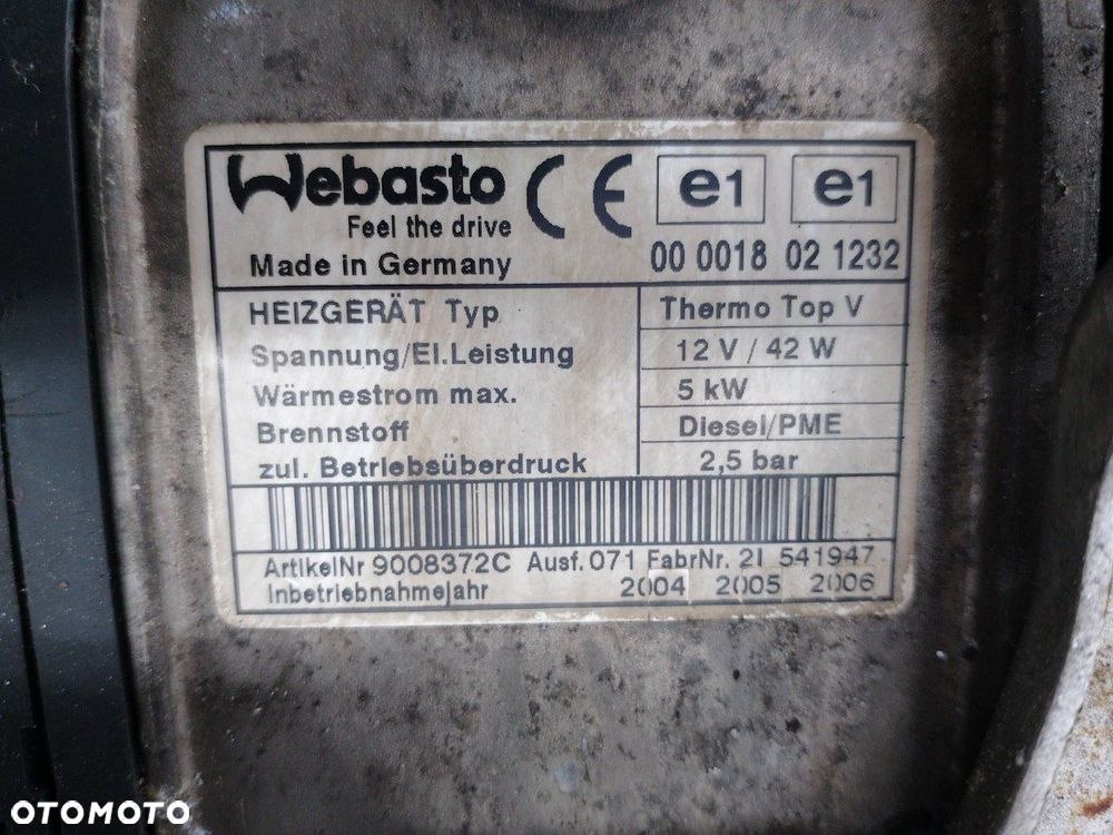 WEBASTO VW TOURAN I THERMO TOP V 12V/42W DIESEL 1K0815065R - 1