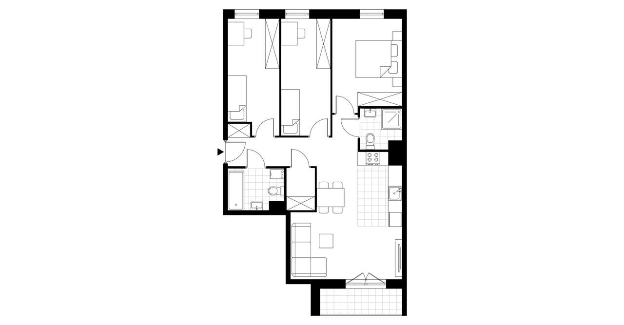 4-pokojowe mieszkanie 75m2 + loggia Bez Prowizji - Pełny obrazek: 4/14