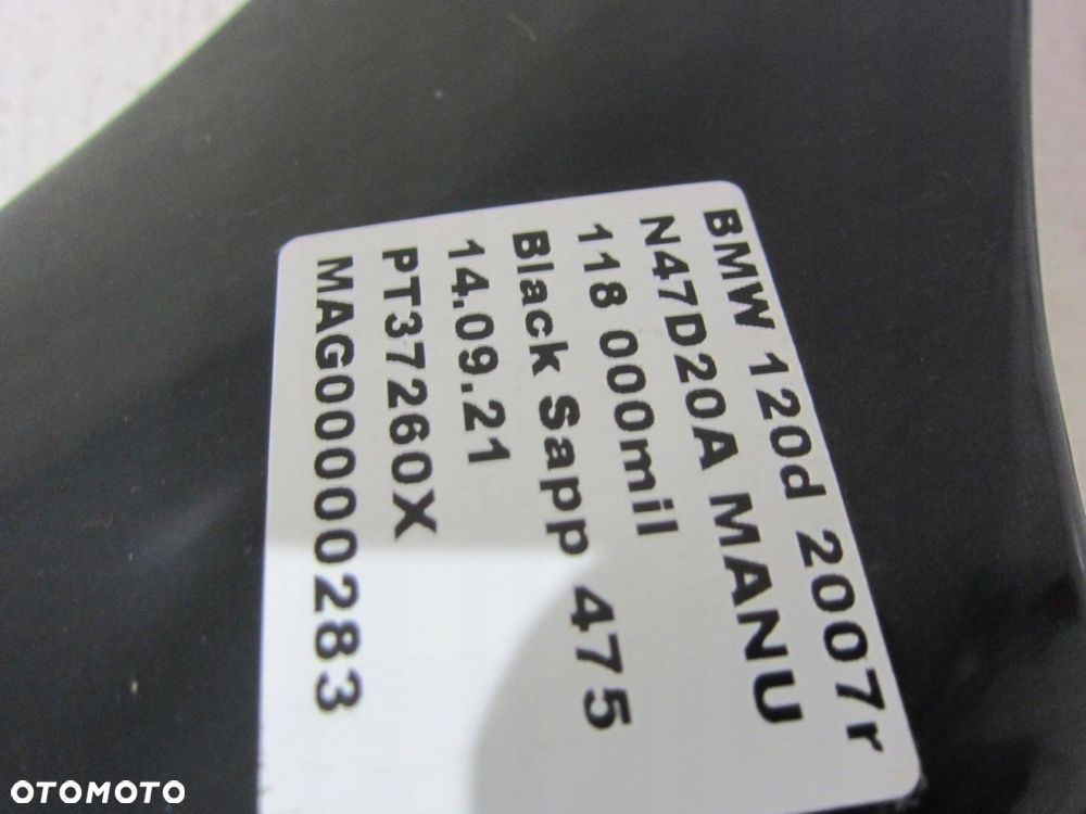 BMW E87 N47 BŁOTNIK LEWY PRZÓD 475 BLACK SAPPHIRE - 6