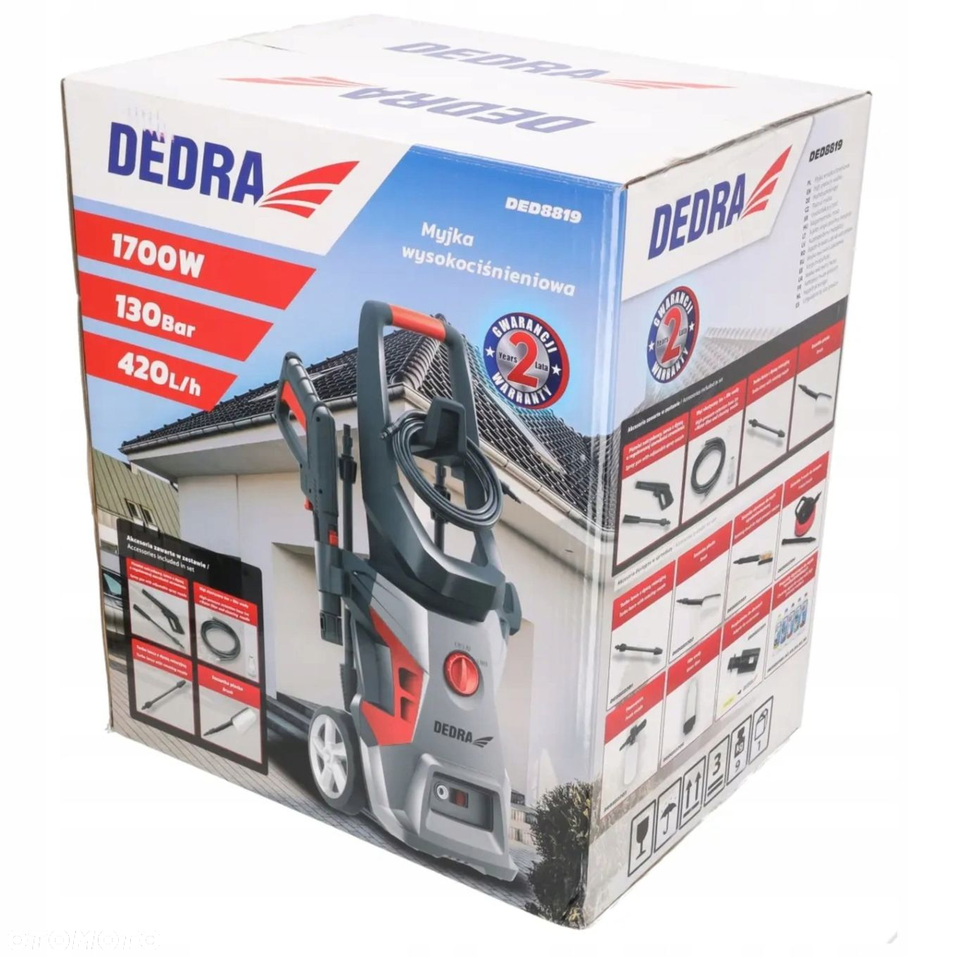 DEDRA DED8819 MYJKA WYSOKOCIŚNIENIOWA 130Bar 1700W AKCESORIA 11EL - 6