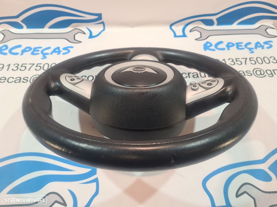 VOLANTE GUIADOR COMPLETO MINI COOPER R56 32306794624 6794624 607387211 PELE COMANDOS MULTIFUNÇÕES AIRBAG - 4