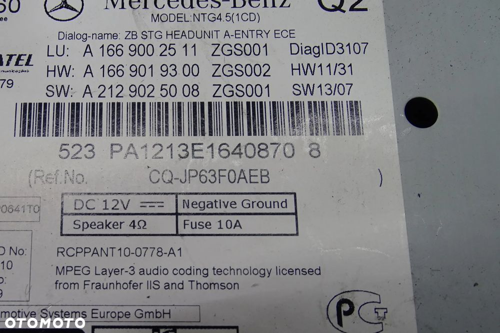 Radio Nawigacja Wyświetlacz Mercedes ML W166 166  GPS NAVI 1669002511 - 4