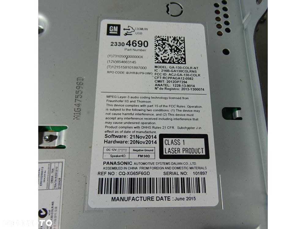 OPEL MOKKA I RADIO NAVIGACJA 23304690 - 2