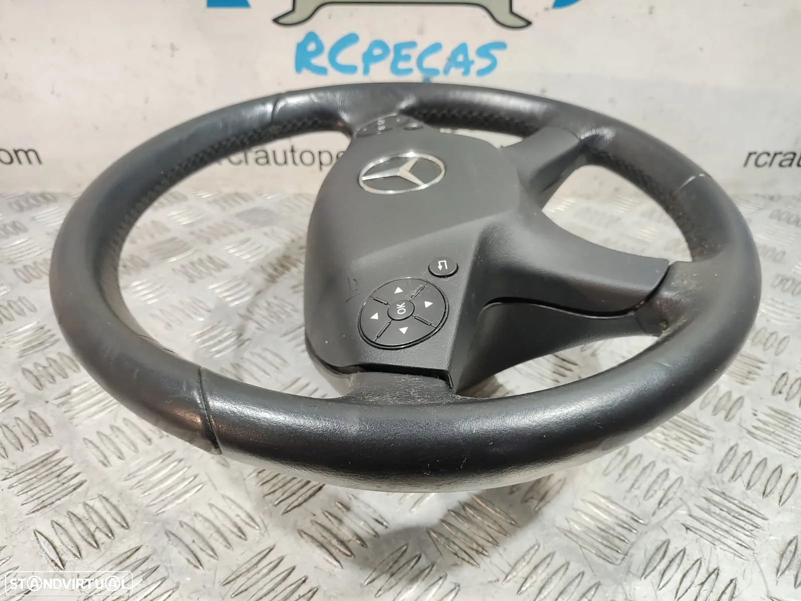 Volante + Airbag Completo em pele Mercedes Benz Class C W204 - Com comandos multifunções - 5