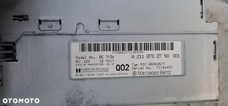 MERCEDES E-KLASA W211 07r RADIO FABRYCZNE CD A2118702790 - 3