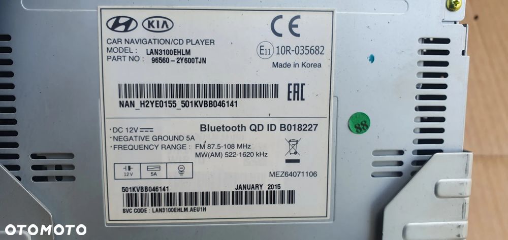 Radio radioodtwarzacz CD Navi Nawigacja Hyundai ix35 96560-2Y600TJN - 9