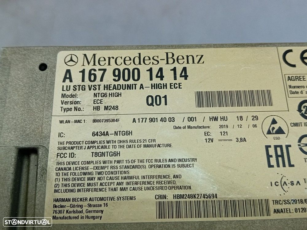 Rádio / auto-rádio MERCEDES-BENZ Classe A (W177) - 4
