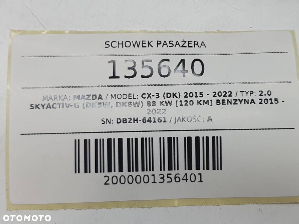 SCHOWEK PASAŻERA PÓŁKA KONSOLI DESKI MAZDA CX-3 DK EUROPA DB2H-64161 - 9