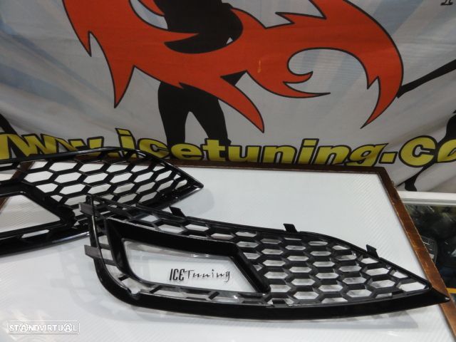 Grelhas faróis nevoeiro Audi A4 B8 11-15 RS LOOK preto brilhante - 12