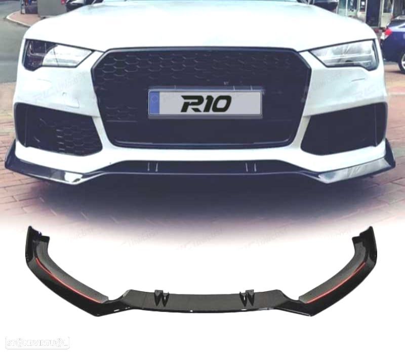 SPOILER LIP FRONTAL AUDI A7 LOOK RS7 11-18 PRETO - 1