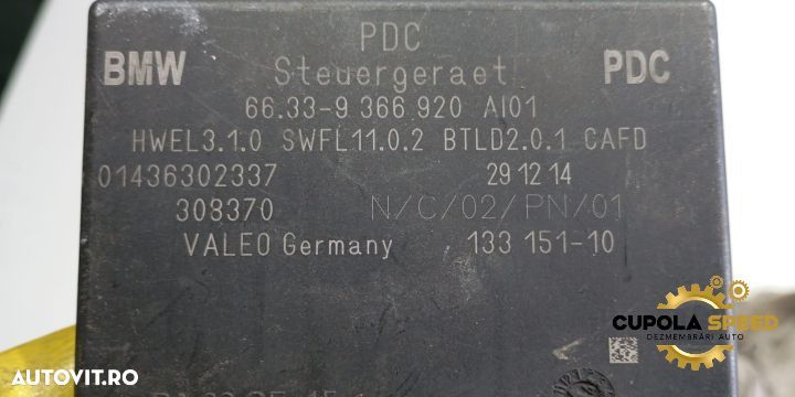 Modul senzori parcare 9366920 BMW X3 F25 [2010 - 2015] - 2