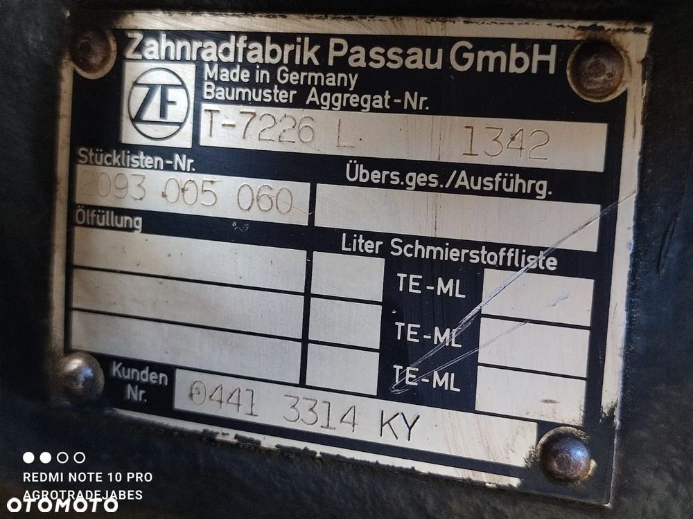 Skrzynia biegów Deutz Fahr Agrotron T 7226  ZF - 11