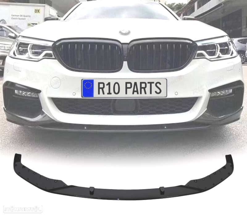 SPOILER LIP FRONTAL BMW G30 G31 17-19 LOOK M PRETO BRILHANTE​​ - 1