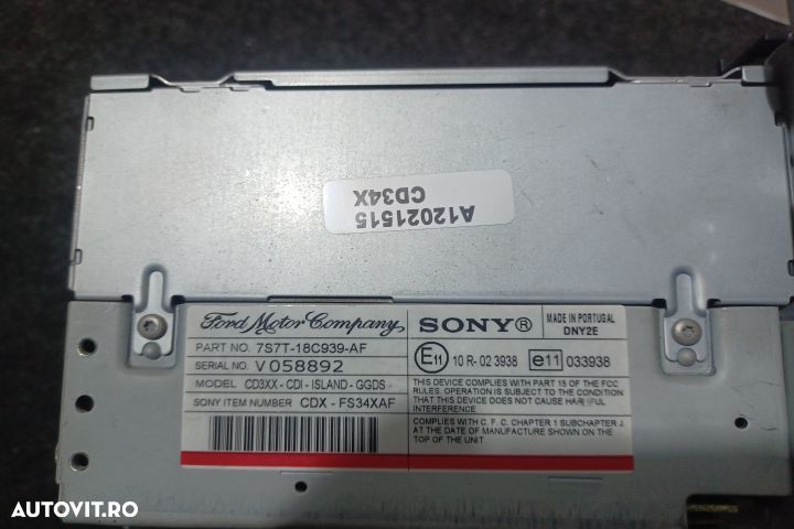 Radio cd A12021515  7S7T-18C939-AF 7S7T18C939AF Ford Mondeo MK4 [2007 - 4