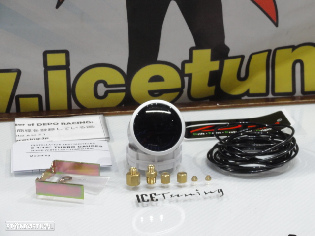 Manômetro da Pressão do Turbo 4 bar Fundo Preto / smoke c/iluminação led branco Depo Racing Japan - 16